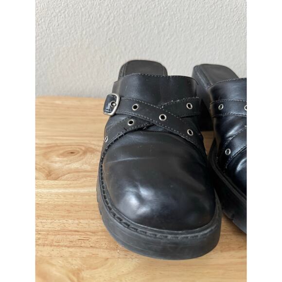 Vintage 90s y2k MUDD Platform Chunky Lugg Sole Slip on Clogs/Mules Buckle Sz 8 - Picture 13 of 14